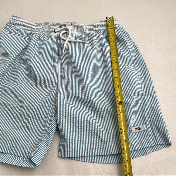 Surf and Swim Co turquoise blue and white striped swim trunks - Picture 4 of 7